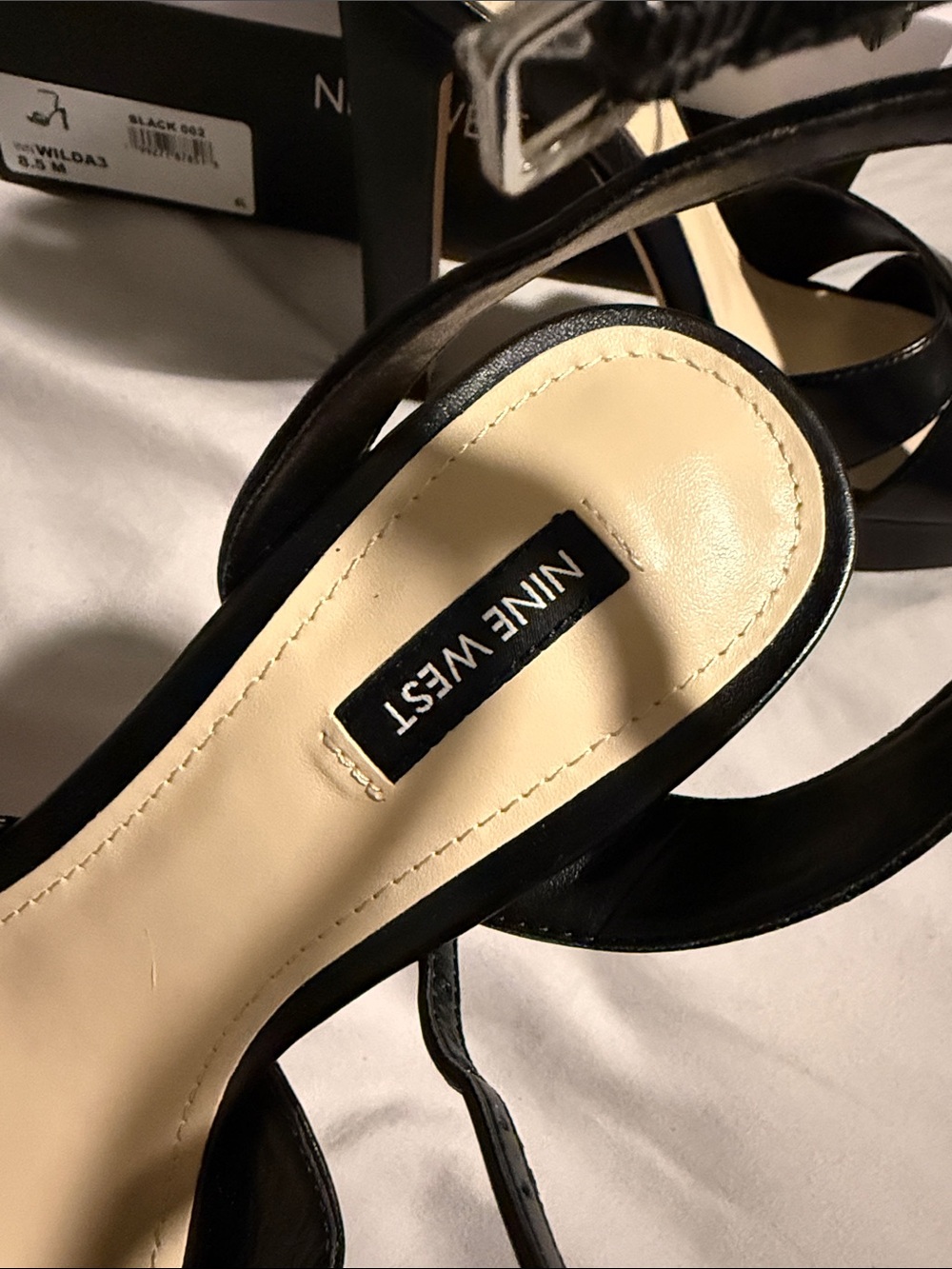 Nine West Wilda3 Black Crisscross Platform Heel 8.5 NEW - Picture 5 of 7